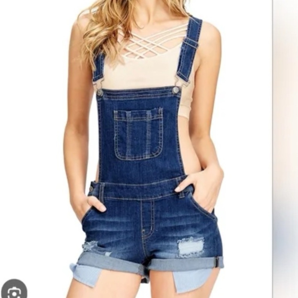 Basic Denim Wax Jean Overall Shorts